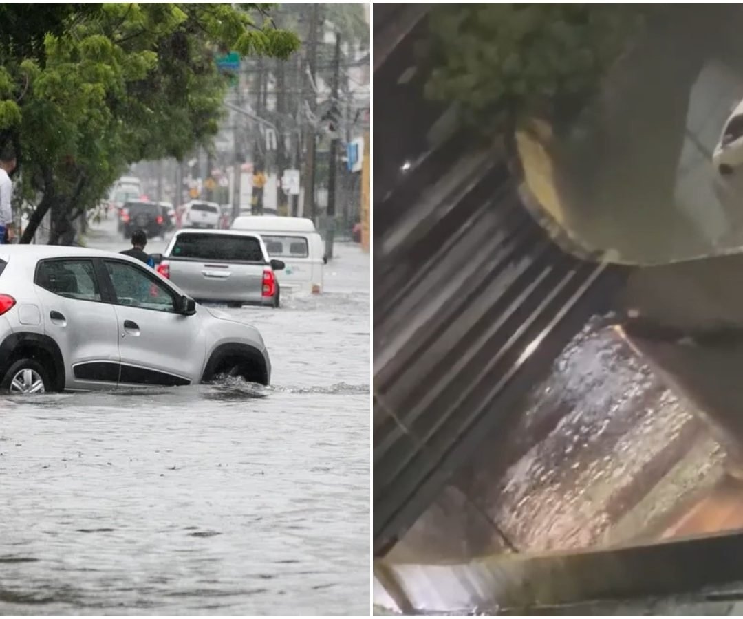 lâminas de água que chegaram a cerca de 30 centímetros, dificultando o tráfego e