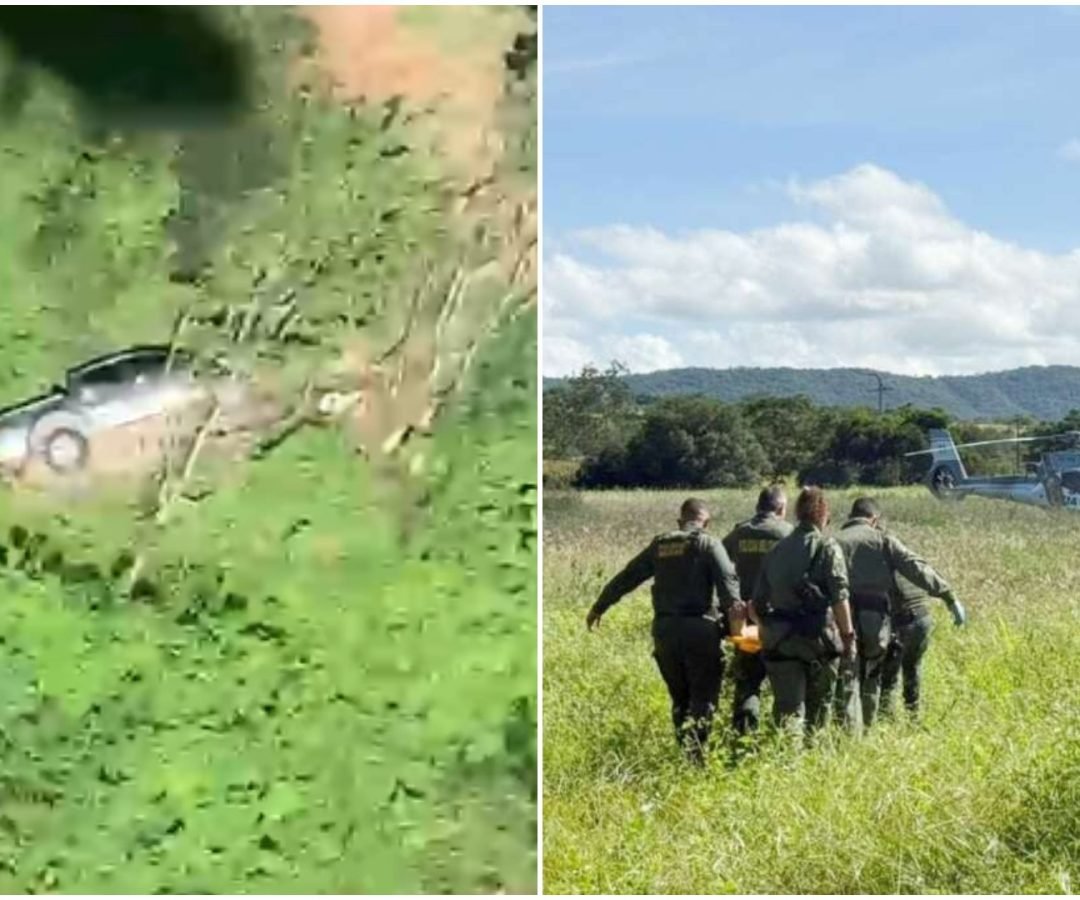 conta própria devido aos ferimentos. Após ser localizado pela aeronave, ele foi