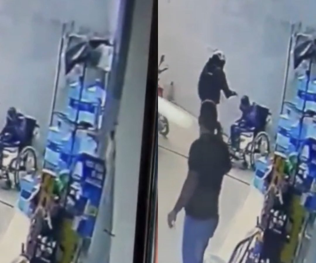 uma câmera de segurança (veja no vídeo acima. A imagem é forte). A vítima tinha