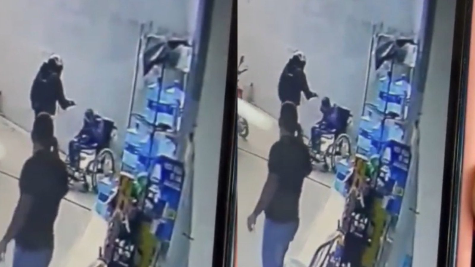 uma câmera de segurança (veja no vídeo acima. A imagem é forte). A vítima tinha