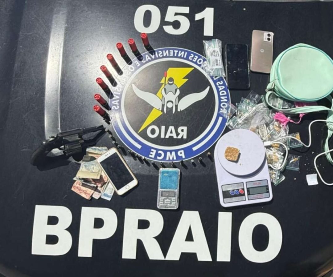 Ação do Cpraio resulta em prisão por tráfico e apreensão de arma no Crato
