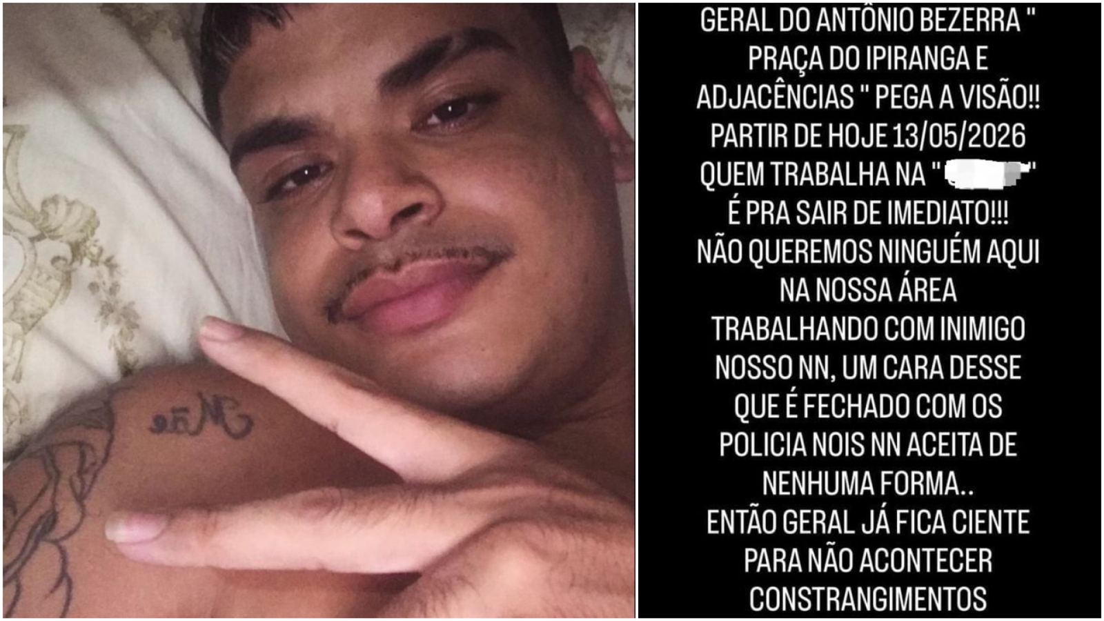 ameaçar donos de provedores em Fortaleza Um membro de uma facção criminosa foi p
