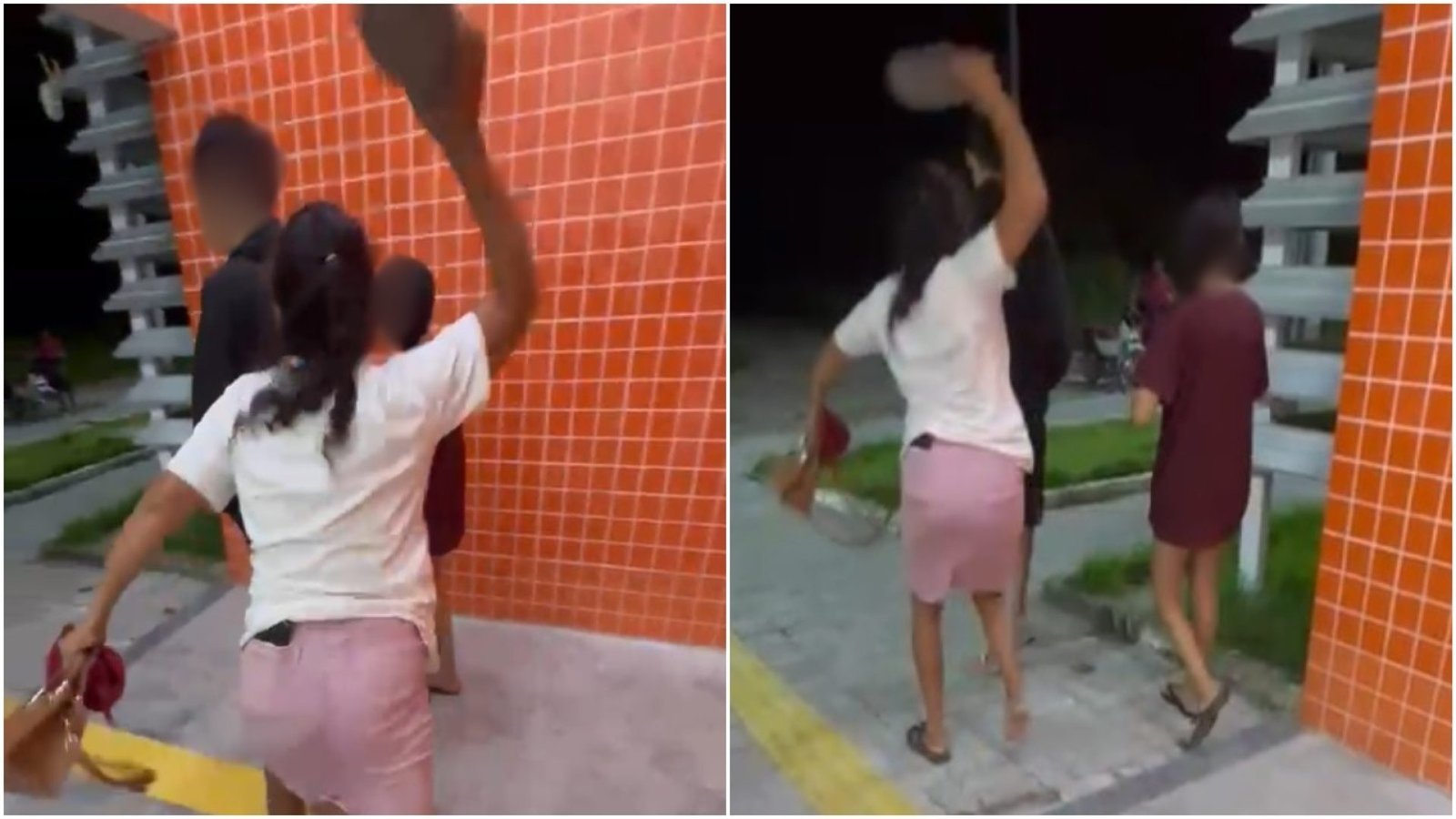 Mãe tira filho da delegacia a chineladas após ele ser preso com drogas e fazer símbolo de facção TV Verdes Mares/Reprodução