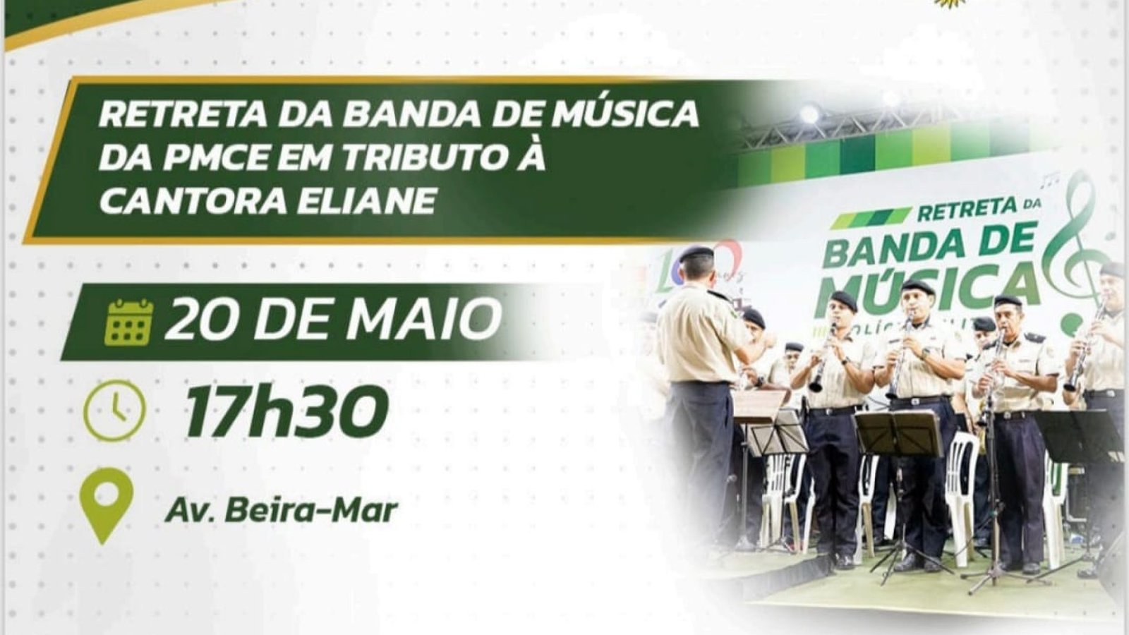 Banda da Polícia Militar do Ceará celebra 191 anos com tributo à cantora Eliane