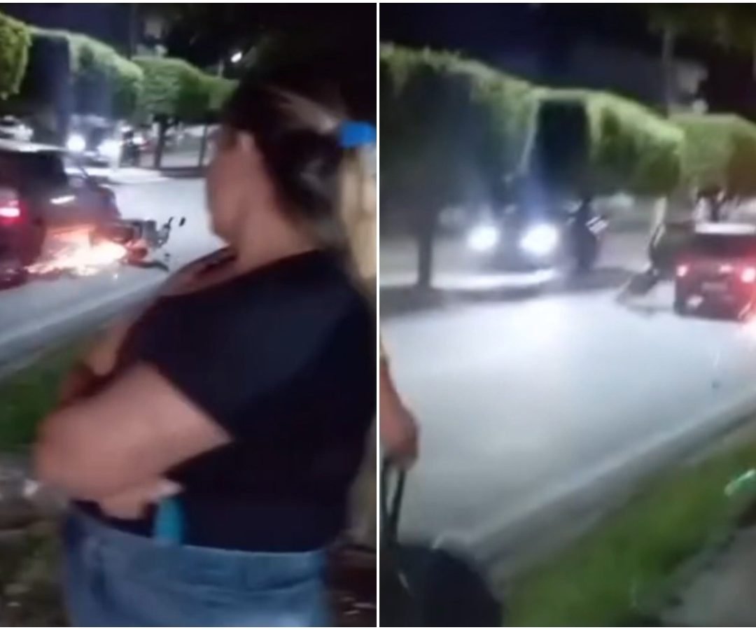 avenida após confusão no interior do Ceará Um homem foi filmado arrastando uma m