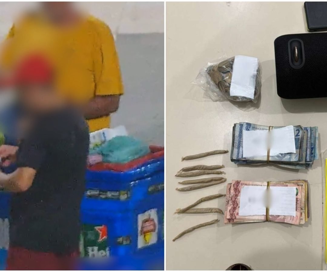 suspeita de vender drogas em carrinho na Beira-Mar, em Fortaleza Um vendedor amb