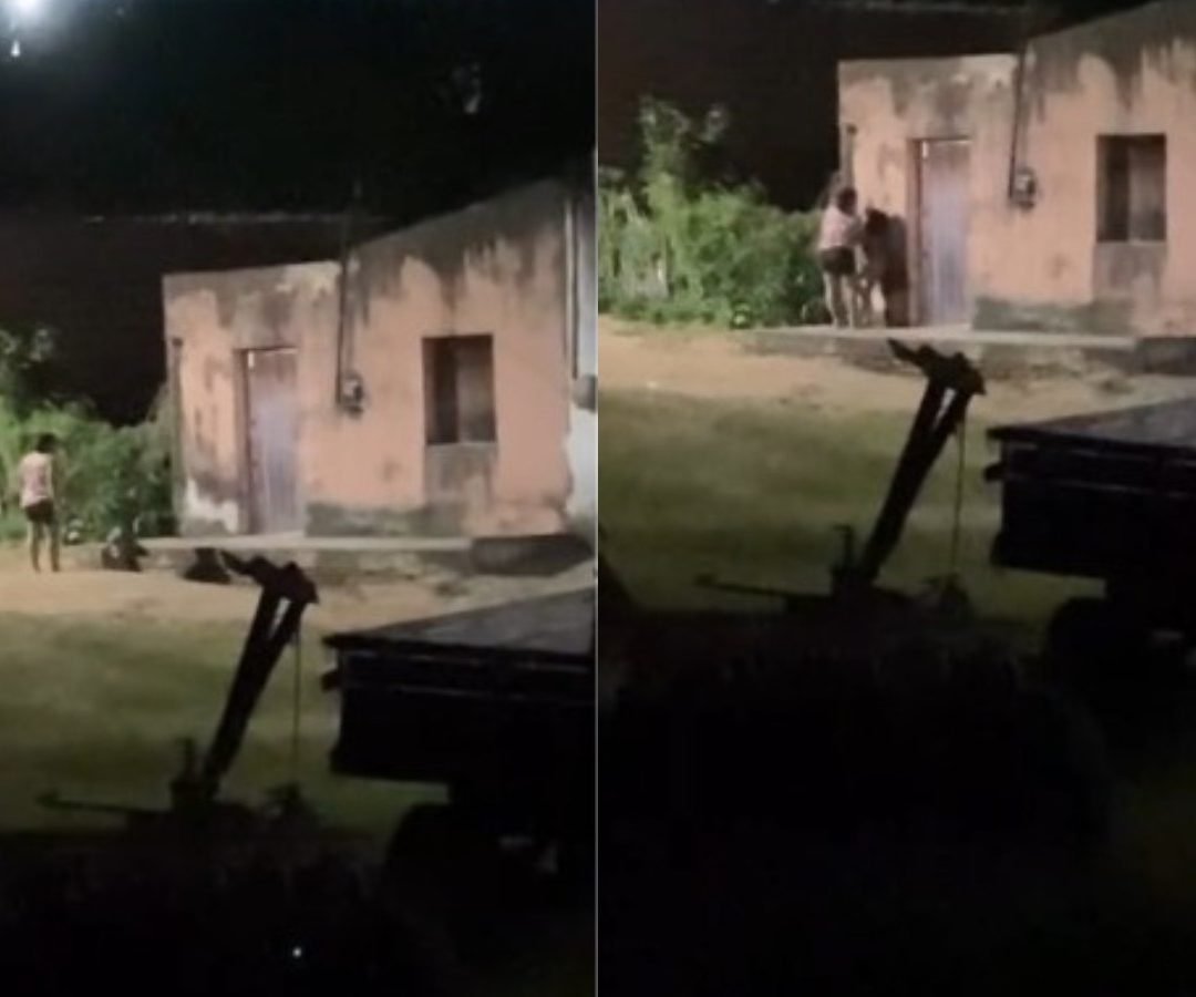 suspeita de agressão contra as próprias filhas. Testemunhas gravaram um vídeo em