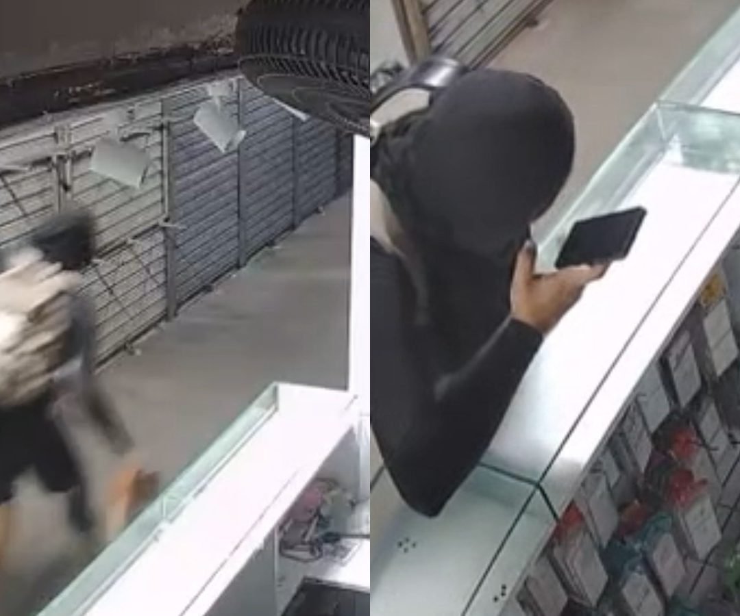 Suspeitos levaram objetos do centro comercial Reprodução/TV Verdes