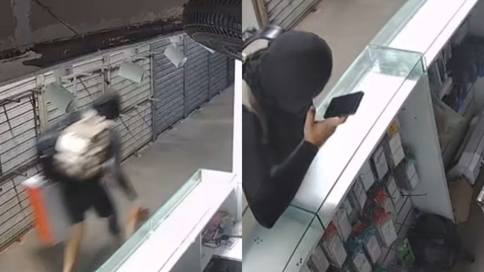 Suspeitos levaram objetos do centro comercial Reprodução/TV Verdes