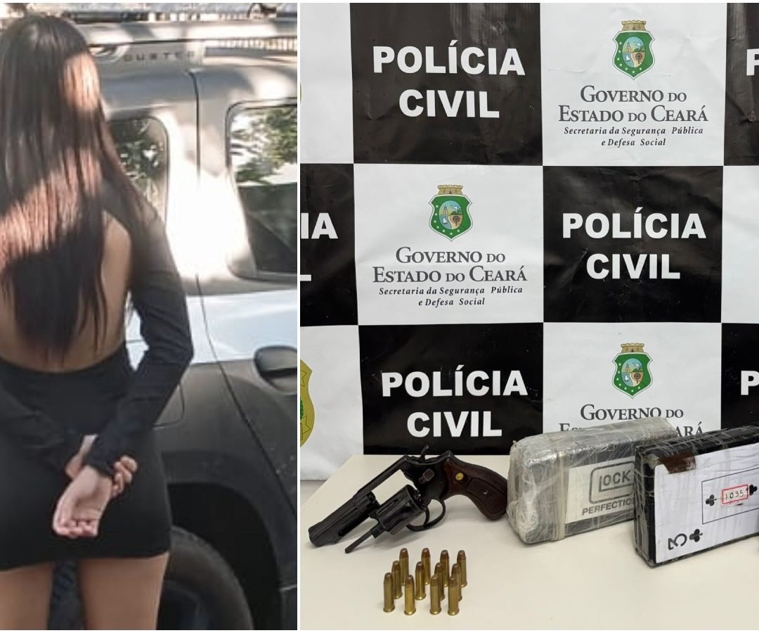 tando drogas, uma arma e munições em um ônibus de viagem em Juazeiro do Norte,no