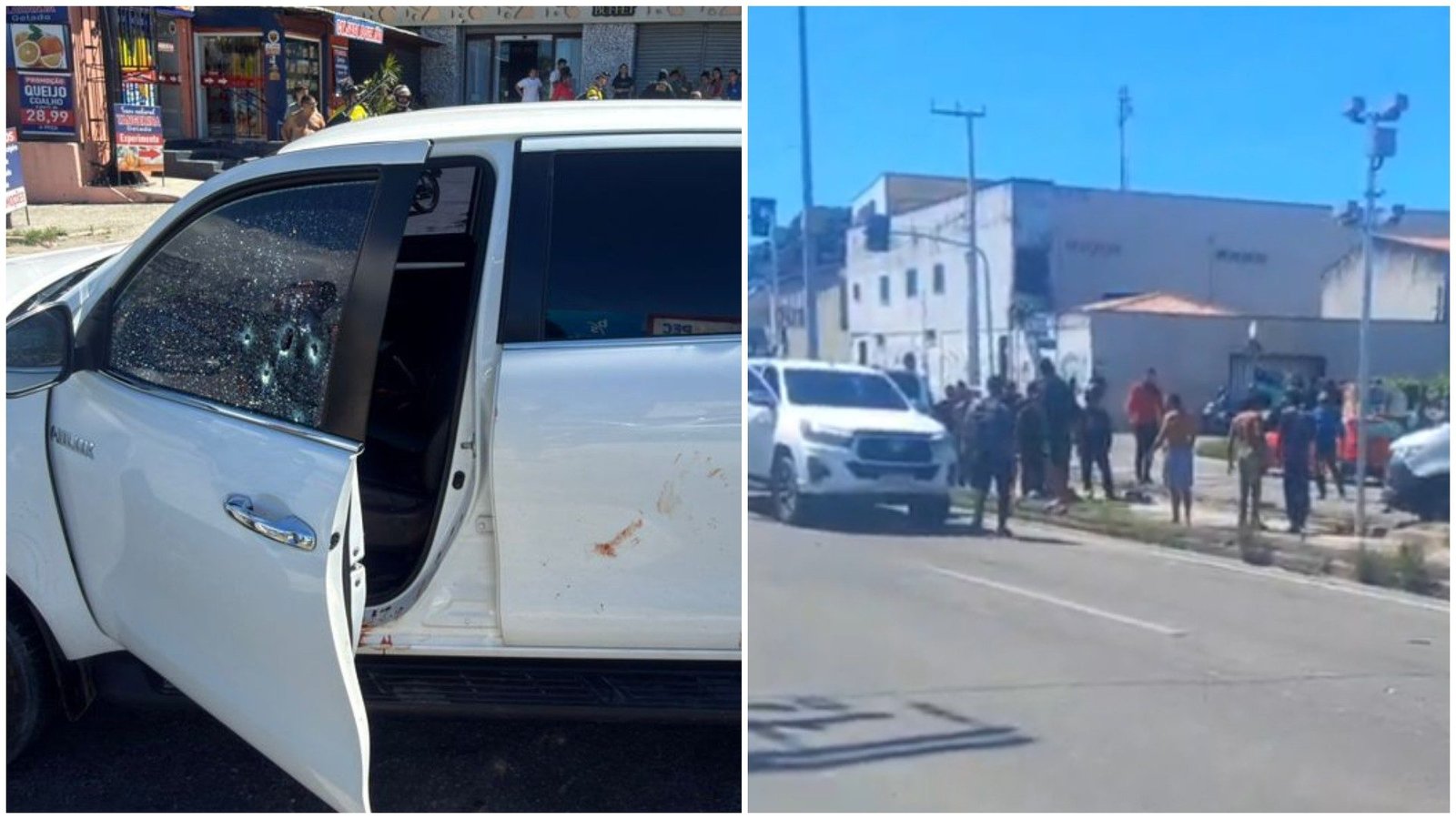 motociclista em semáforo, em Fortaleza Um motorista de um veículo 4x4 foi balead