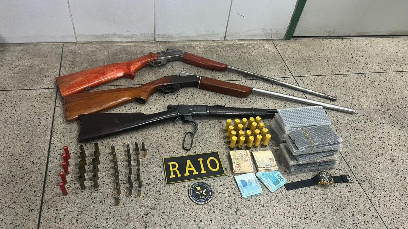 Operação do Cpraio no Ceará: apreensão de arsenal e dinheiro em área rural de Caririaçu
