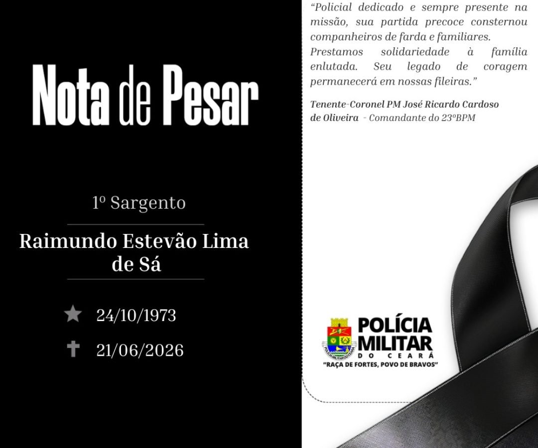 PMCE lamenta falecimento de 1º sargento Raimundo Estevão Lima de Sá, veterano da corporação