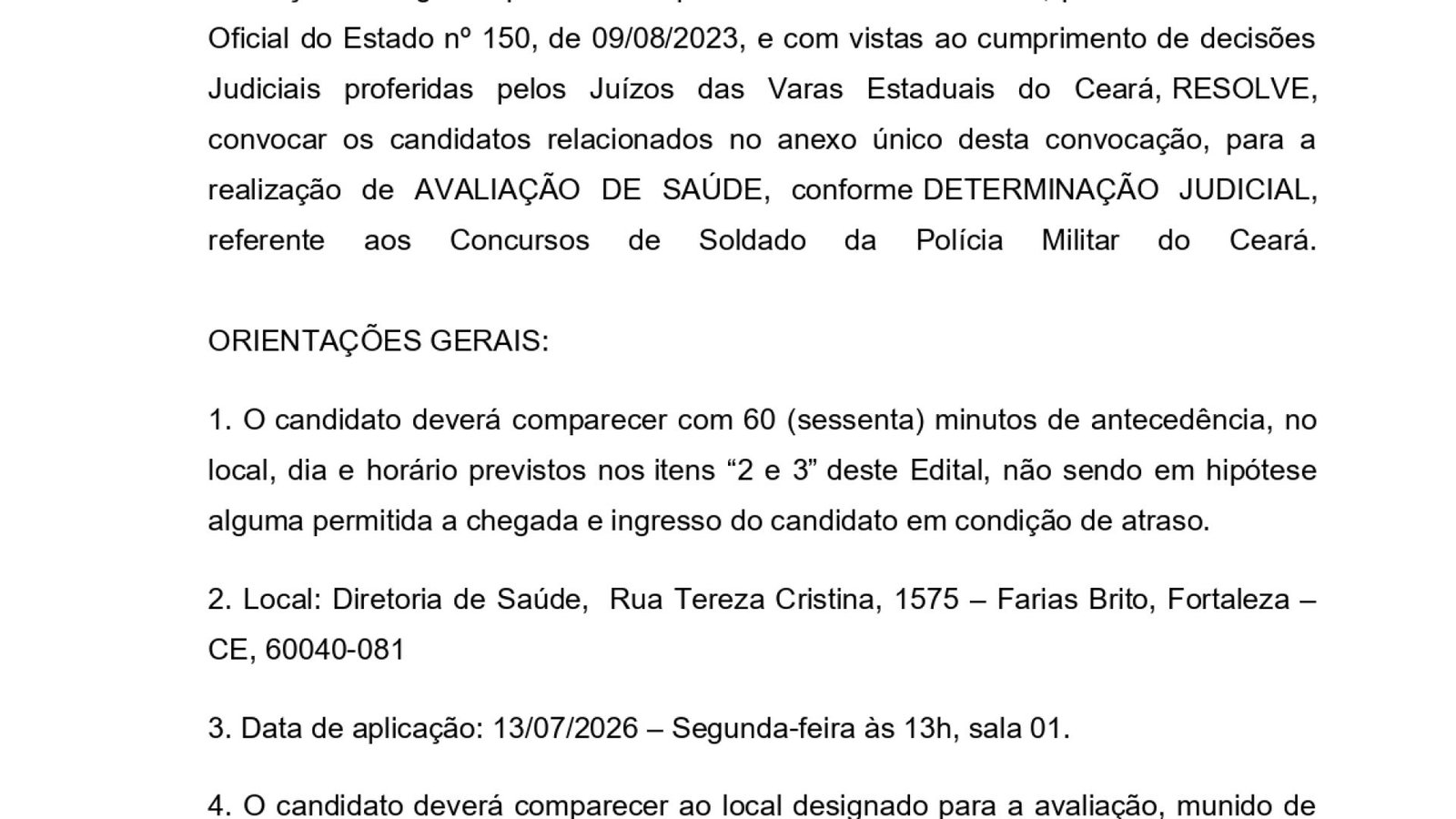 Convocação PARA avaliação DE Saúde marca nova etapa em concursos DA PMCE
