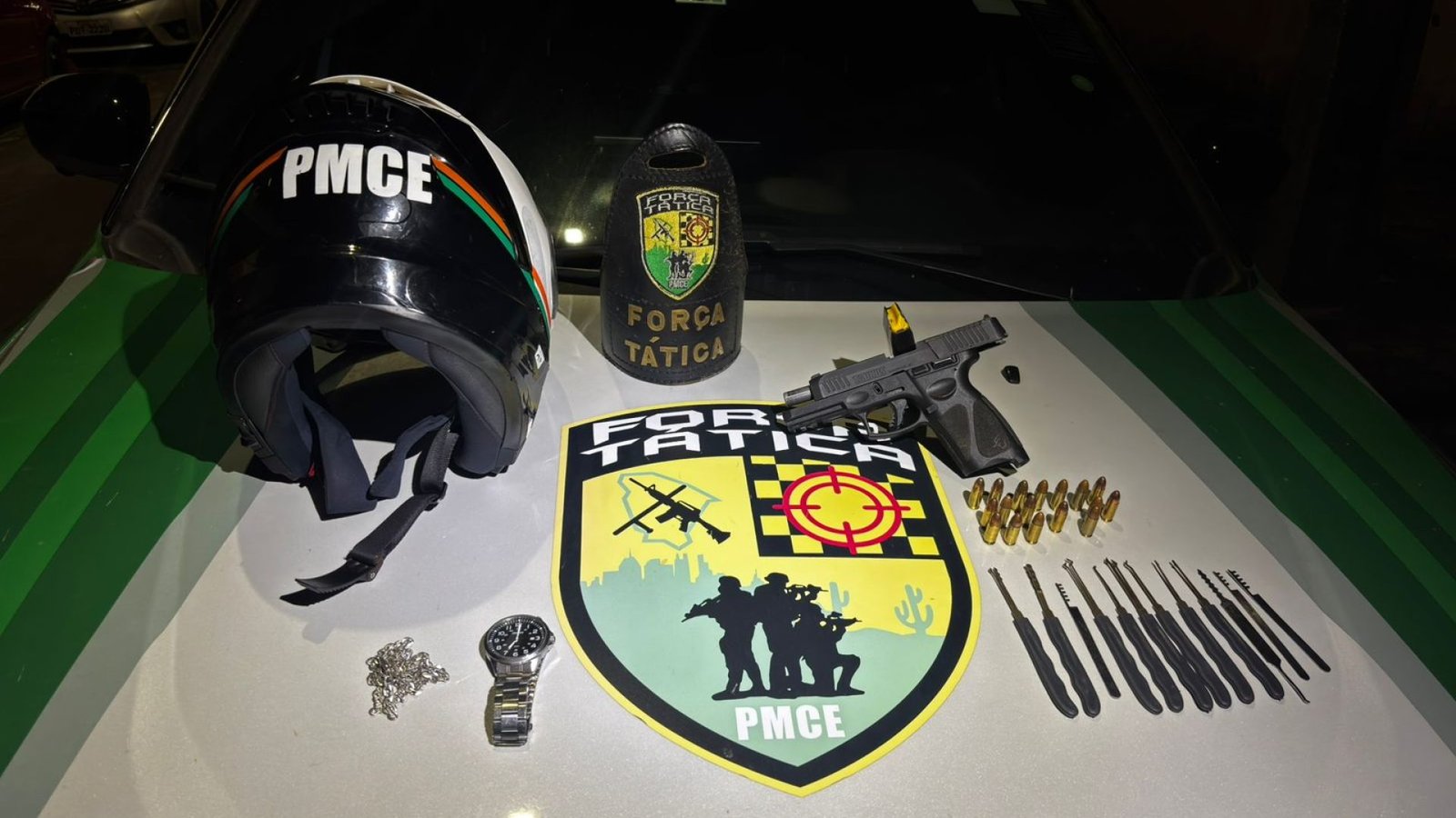 Ação da Força Tática resulta em prisão e apreensão de arma de fogo em Caucaia