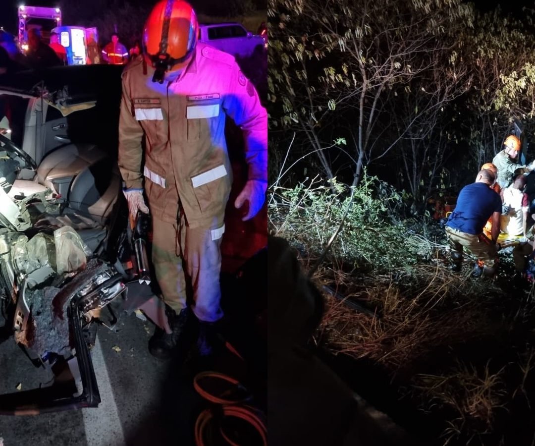 volta de 23h40, no Km 317 da rodovia federal. "O Corolla imobilizou-se sobre a p