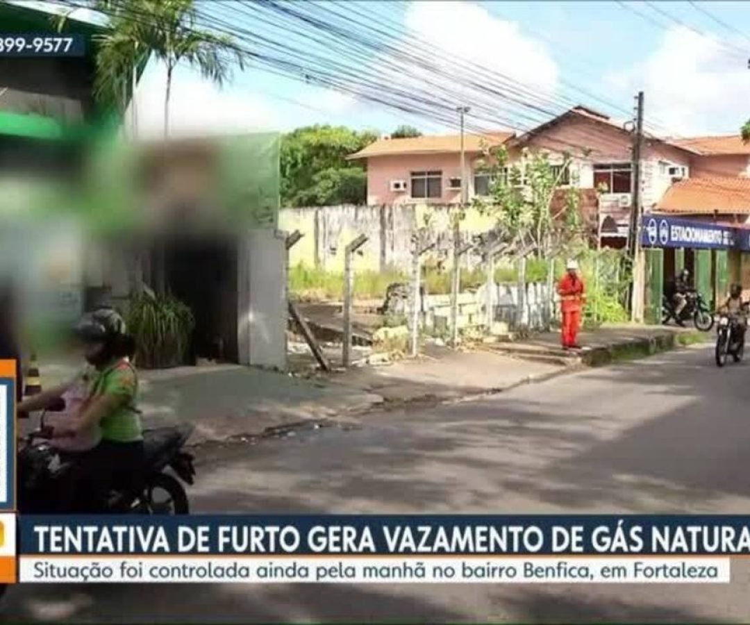 Vazamento de gás natural é registrado após tentativa de furto de equipamento em Fortaleza