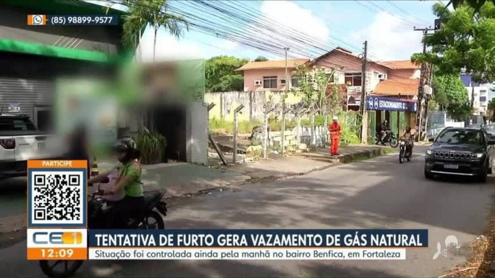 Vazamento de gás natural é registrado após tentativa de furto de equipamento em Fortaleza